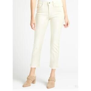 EDWIN NWT Elin Straight Crop Denim Jean in Ivory Vanilla // 26